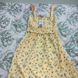 Tesla Yellow Floral Mini Dress